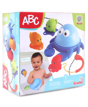 ABC Bathing Crab with 3 Water Floating Fish Bath Squeeze Toys for Kids