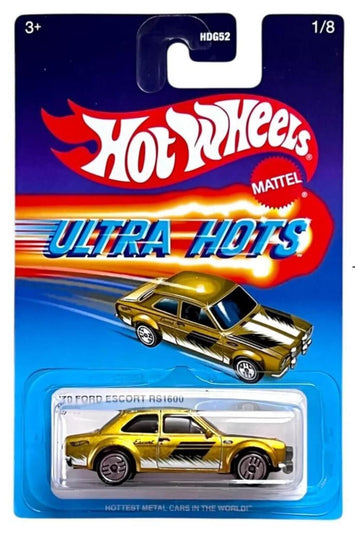 Ultra Hots Retro 2025 Edition 1:64 Scale 70 Ford Escort RS1600 Die-Cast Vehicles With Full Front & Rear Decoration VUM Parts For Ages 3+