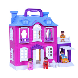 Dream Palace Doll House - 40 pcs | Girls Role Playset | Pretend Play | Doll House with Furniture | Dollhouse Accessories | Imaginative Play | Playhouse | For Kids Age 3+ years