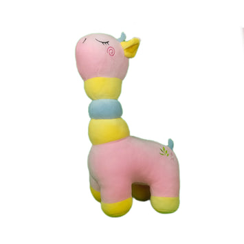 Ring Giraffe Plush Soft Toy for Ages 3 Years and Up, Baby Pink, 45cm