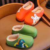 Winter Warm Waterproof Children Slippers Non-Slip Sole