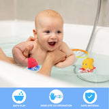 ABC Bathing Crab with 3 Water Floating Fish Bath Squeeze Toys for Kids