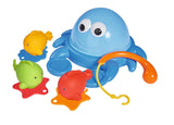 ABC Bathing Crab with 3 Water Floating Fish Bath Squeeze Toys for Kids