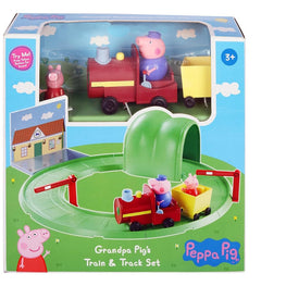 Pig Grandpa's Train and Track Playset with Sound Effects, Includes 2 Figures, Peppa Pig Preschool Toys for Girls and Boys 3 Years and Up