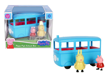 PIG School Bus with Sound Effects, Includes 2 Figures, Preschool Toys for Girls and Boys 3 Years and Up