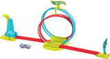 Neon Speeders Track Set, Laser Stunt Slamway with 1 Hot Wheels Car, Tri-Colored Track, Connects to Other Sets, Easy Storage for Kids Ages 5+