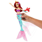 Disney Princess Ariel Swimming Mermaid Fashion Doll with Dolphin Water Squirter, Sebastian Figure & 4 Accessories For Kids Ages 3+