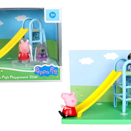 PIG Playground Slide Themed Preschool Toy and Danny Dog, Includes 2 poseable Figures, Playground Slide Accessory and Scene Cards, for Girls and Boys Ages 3 and up