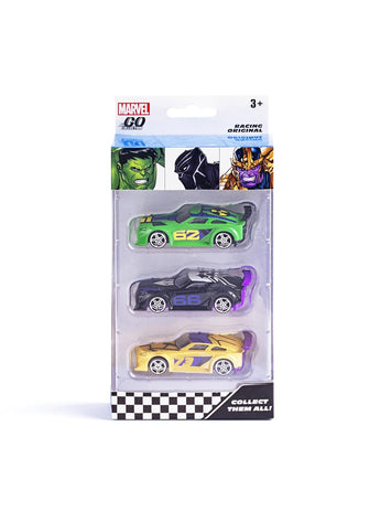 Marvel Go 1:64 Diecast Hulk, Black Panther and Thanos 3-Pack Battle SUV Toy Car For Collection For Ages 3 Years And Up