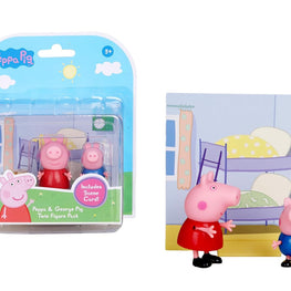 PIG and George Twin Figure Fun Pack with Two Poseable Figures and a Scene Card, Preschool Toy for Girls and Boys Ages 3 and Up