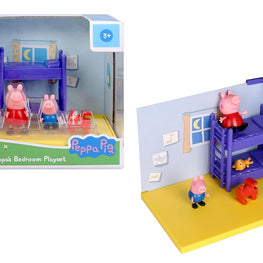 PIG Bedroom Themed Preschool Toy and George, Includes 2 poseable Figures, Bedroom Accessories and Scene Cards, for Girls and Boys Ages 3 and up