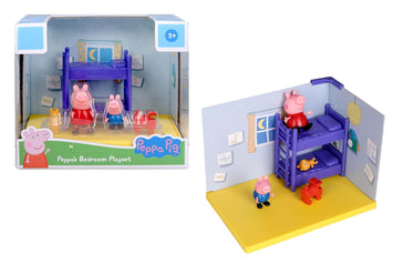 PIG Bedroom Themed Preschool Toy and George, Includes 2 poseable Figures, Bedroom Accessories and Scene Cards, for Girls and Boys Ages 3 and up