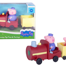 PIG Grandpa's Train and Carriage Playset, Includes 2 Figures, Preschool Toys for Girls and Boys 3 Years and Up