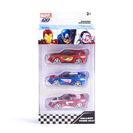 Marvel Go 1:64 Diecast Iron Man, Captain America and Ant-Man 3-Pack Rapid Racer Toy Car For Collection For Ages 3 Years And Up