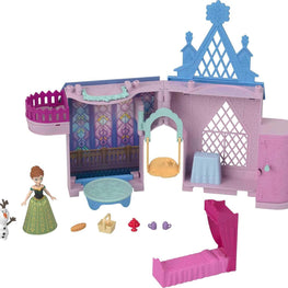 Disney Frozen Storytime Stackers Playset Anna's Castle in Arendelle Doll House with Small Doll, Olaf and 7 Accessories For Kids Ages 4+