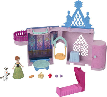 Disney Frozen Storytime Stackers Playset Anna's Castle in Arendelle Doll House with Small Doll, Olaf and 7 Accessories For Kids Ages 4+