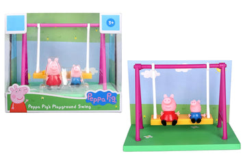 PIG Playground Swing Themed Preschool Toy and George, Includes 2 poseable Figures, Playground Swing Accessory and Scene Cards, for Girls and Boys Ages 3 and up
