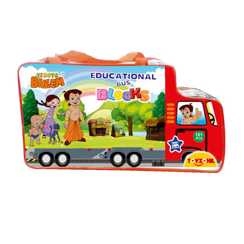 Chhota Bheem Educational Bus Blocks | Creative building blocks for kids | Blocks for preschoolers | Smart Activity Fun & Learning Blocks | Kids bus toy set | Play blocks | Block play set | For kids age 3+ years