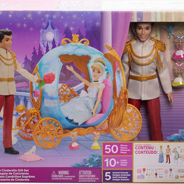 Disney Princess Cinderella Set with 2 Fashion Dolls, Horse & Carriage, Furniture, 4 Animal Friends & 45 Accessories, Ultimate Movie Gift Set For Kids Ages 3+