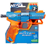 Elite 2.0 Slyshot Blaster, 2 Dart Storage, 3 Nerf Elite Darts, Pull to Prime Handle, Toy Foam Blaster for Outdoor Kids Games