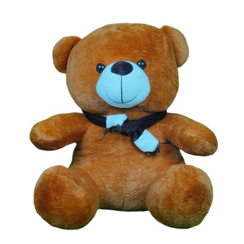 Teddy Bear Plush Soft Toy with Muffler for Ages 3 Years and Up - Brown, 50cm