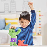 Marvel Spidey and His Amazing Friends Power Smash Hulk Face-Changing 10-inch Hulk Figure with Brick Wall Accessory Preschool Toy