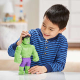 Marvel Spidey and His Amazing Friends Power Smash Hulk Face-Changing 10-inch Hulk Figure with Brick Wall Accessory Preschool Toy