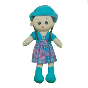 Rag Doll Plush Soft Toy Wearing Sky Cap for Ages 3 Years and Up, 90cm