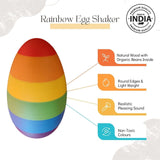 Rainbow Wooden Egg Shaker - Rattle Toy for New Born Babies & Toddlers