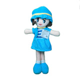Doll Plush Soft Toy Wearing Blue Dress for Ages 3 Years and Up, 40cm