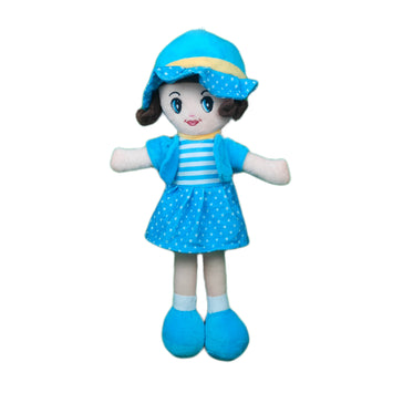Doll Plush Soft Toy Wearing Sky Dress for Ages 3 Years and Up, 40cm