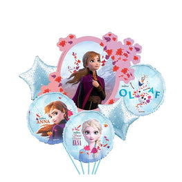 Disney Frozen Happy Birthday Set - Pack of 6 - 3 Round and 1 Mini Cutout and 2 Star