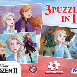 Frank Disney Frozen II 3 Puzzles in 1 Jigsaw Puzzle (48 Pcs)
