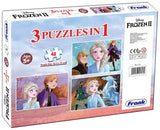 Frank Disney Frozen II 3 Puzzles in 1 Jigsaw Puzzle (48 Pcs)