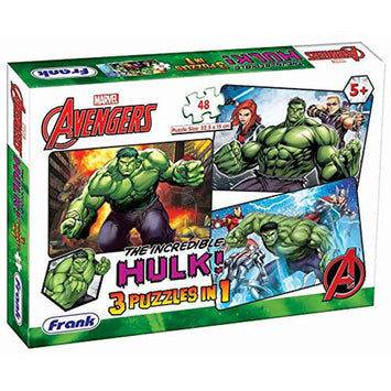 Frank Marvel Avengers - The Incredible Hulk! 3 in 1 Jigsaw Puzzles