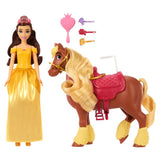 Disney Princess Belle Doll With Horse And Accessories Playset For Kids Ages 3+