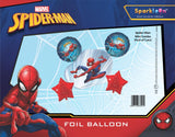 Marvel Spider Man Set, Pack of 5 Foil Balloons - 2 Round, 1 Mini Cutout and 2 Star