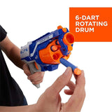 N-Strike Elite Disruptor Toy Blaster 6-Dart Rotating Drum, Slam Fire, Includes 6 Official Nerf Elite Darts, Toys for Kids, Teens, Adults