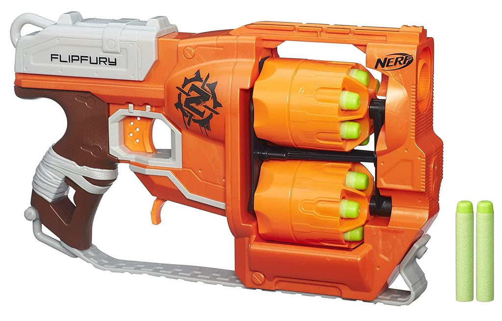Zombie Strike FlipFury Blaster 2 Flipping 6-Dart Drums ,12 Nerf Zombie Strike Elite Darts