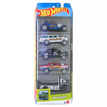 5 Car Gift Pack - HW Gassers Pack Of 5 For Kids & Collectors